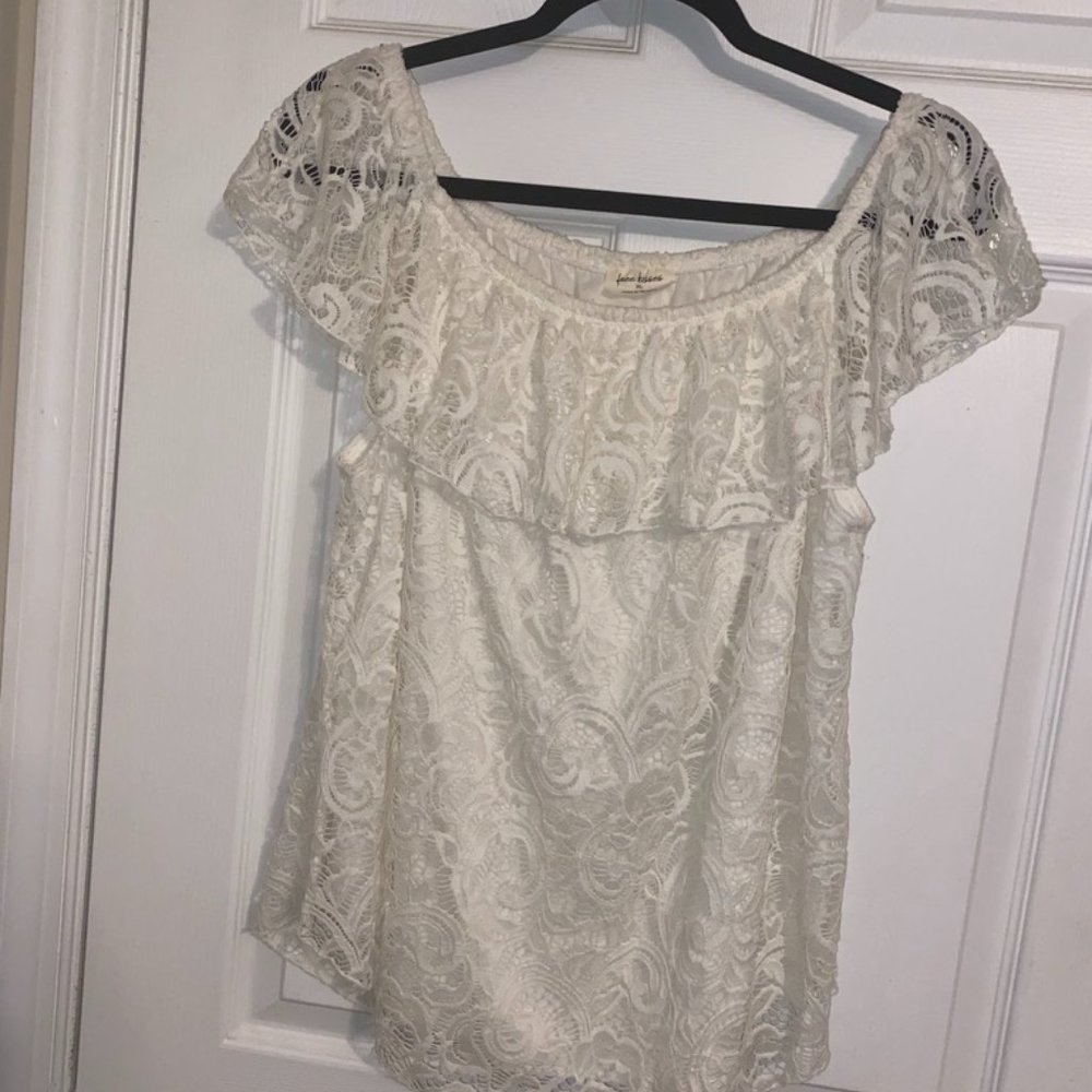 White Lace Off Shoulder Top